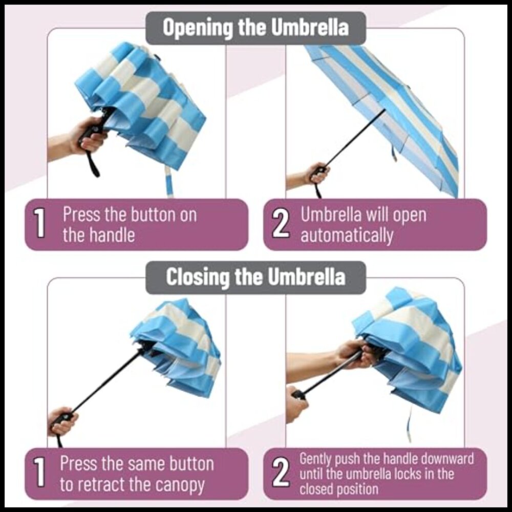 Compact Windproof Travel Umbrella Automatic Open … - image 4